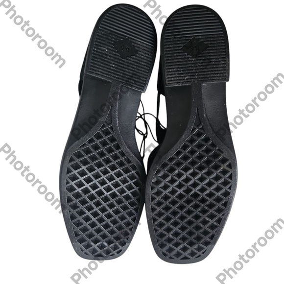 Aerosoles 4GIVE Women\'s Black Geniun Leather Fisherman Flat Sandal Shoes Size6.5
